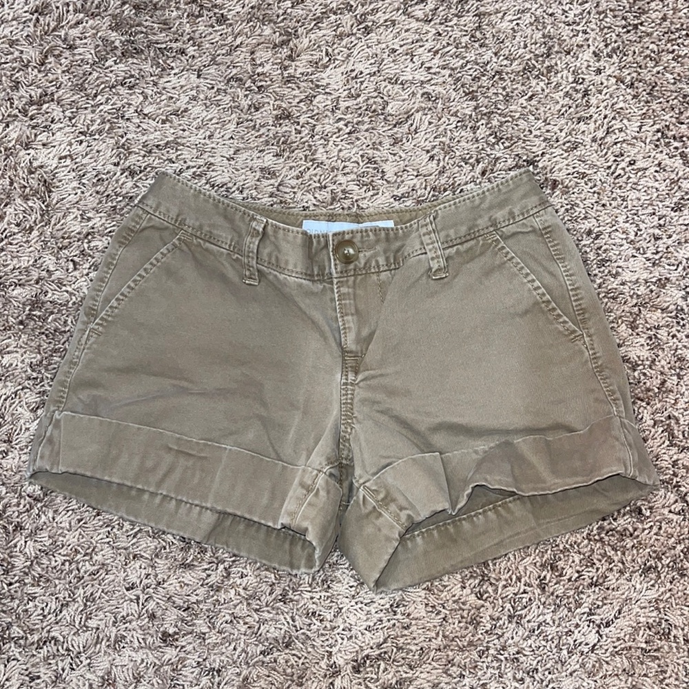 Khaki Low-Rise Shorts